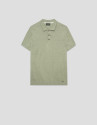 Light khaki green linen knitted polo shirt | Roberto Verino