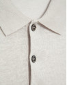Beige linen knitted polo shirt - Man - SS2025 | Roberto Verino