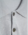 Gray melange linen knitted polo shirt - Man | Roberto Verino