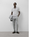 Polo tricotado lino gris melange - Hombre | Roberto Verino