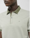 Khaki and white geometric jacquard polo shirt | Roberto Verino