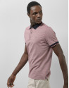 Polo jacquard geométrico rojo, marino y blanco | Roberto Verino