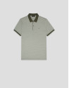 Polo jacquard geométrico caqui y blanco | Roberto Verino