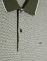 Khaki and white geometric jacquard polo shirt | Roberto Verino