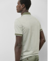 Polo jacquard geométrico caqui y blanco | Roberto Verino