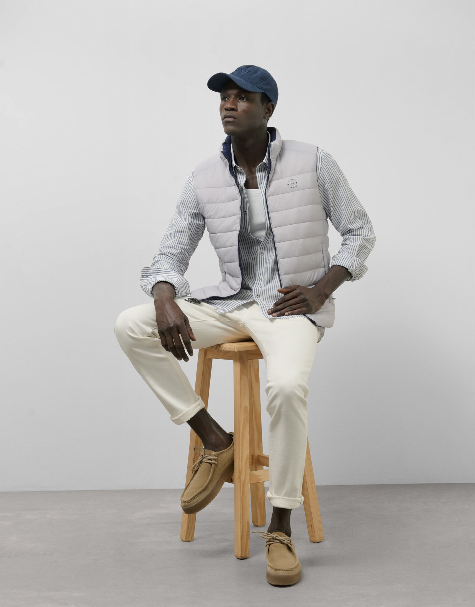 Navy and gray reversible vest - Man - SS2025 | Roberto Verino