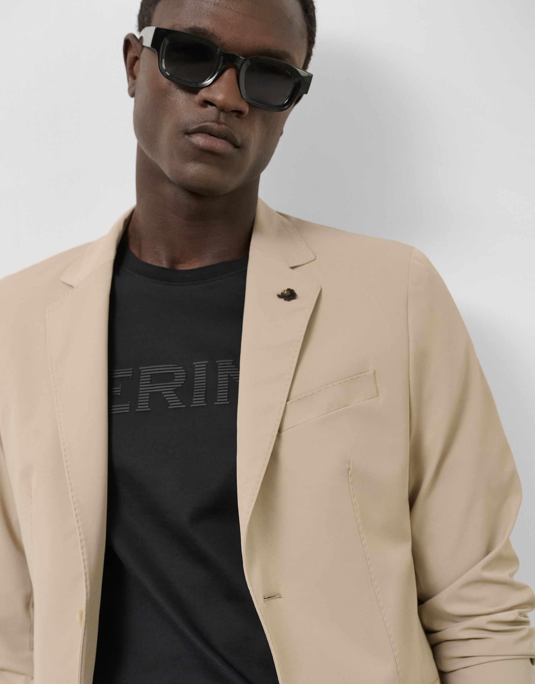 Mink-colored technical fabric jacket - Man | Roberto Verino