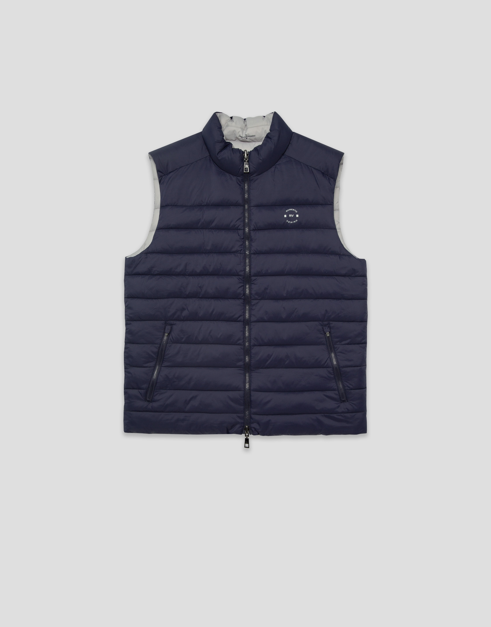 Navy and gray reversible vest - Man - SS2025 | Roberto Verino