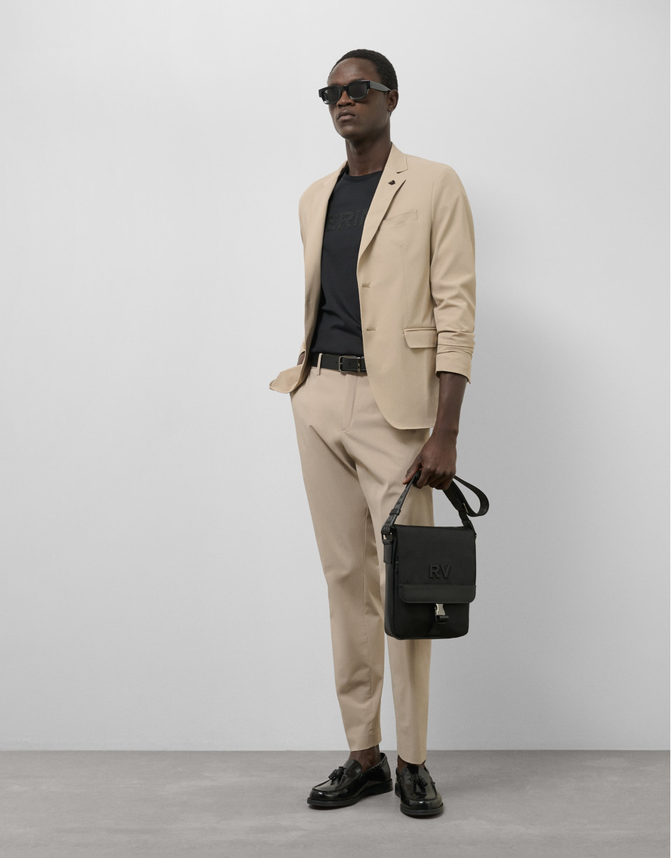 Mink-colored technical fabric jacket - Man | Roberto Verino