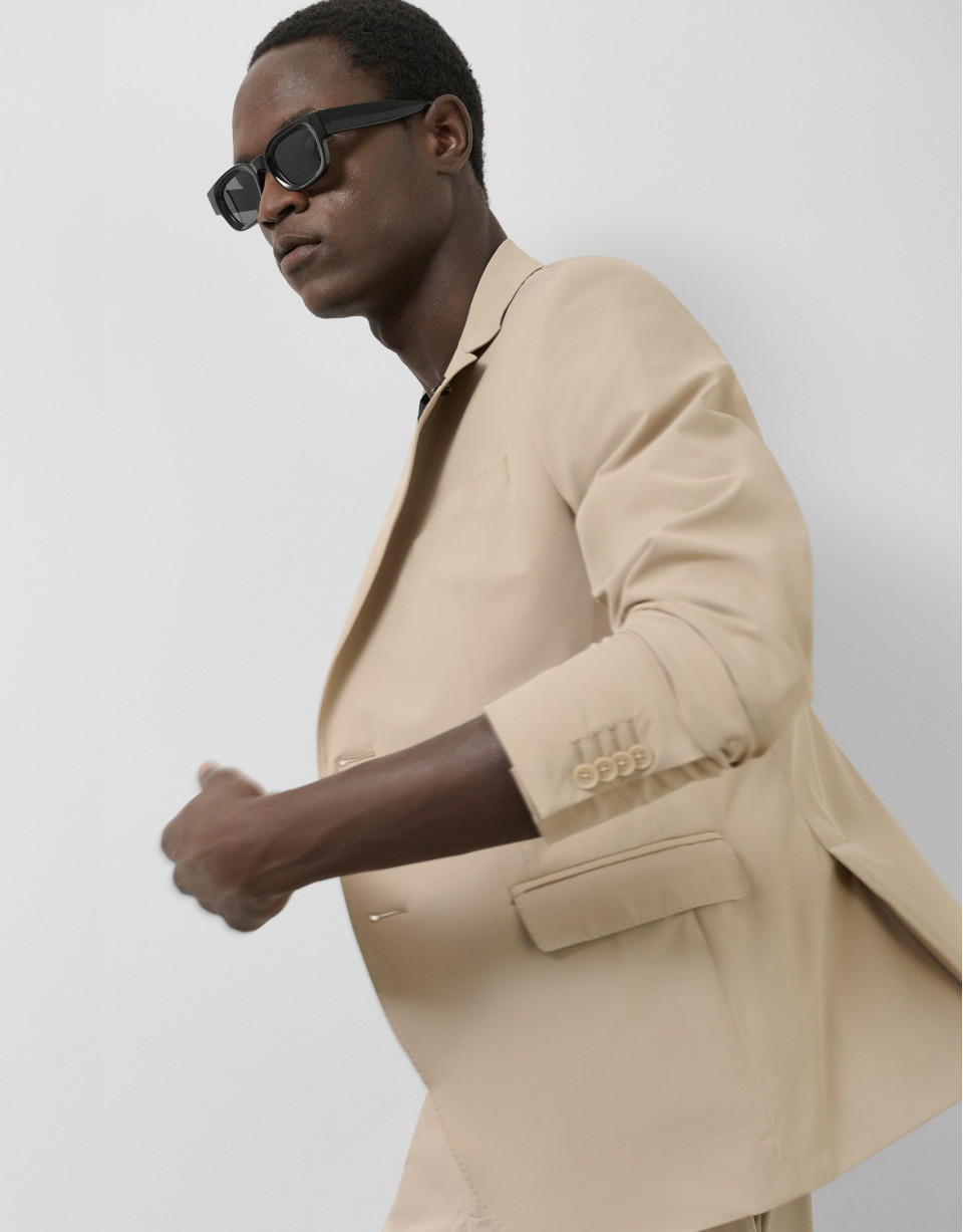 Mink-colored technical fabric jacket - Man | Roberto Verino