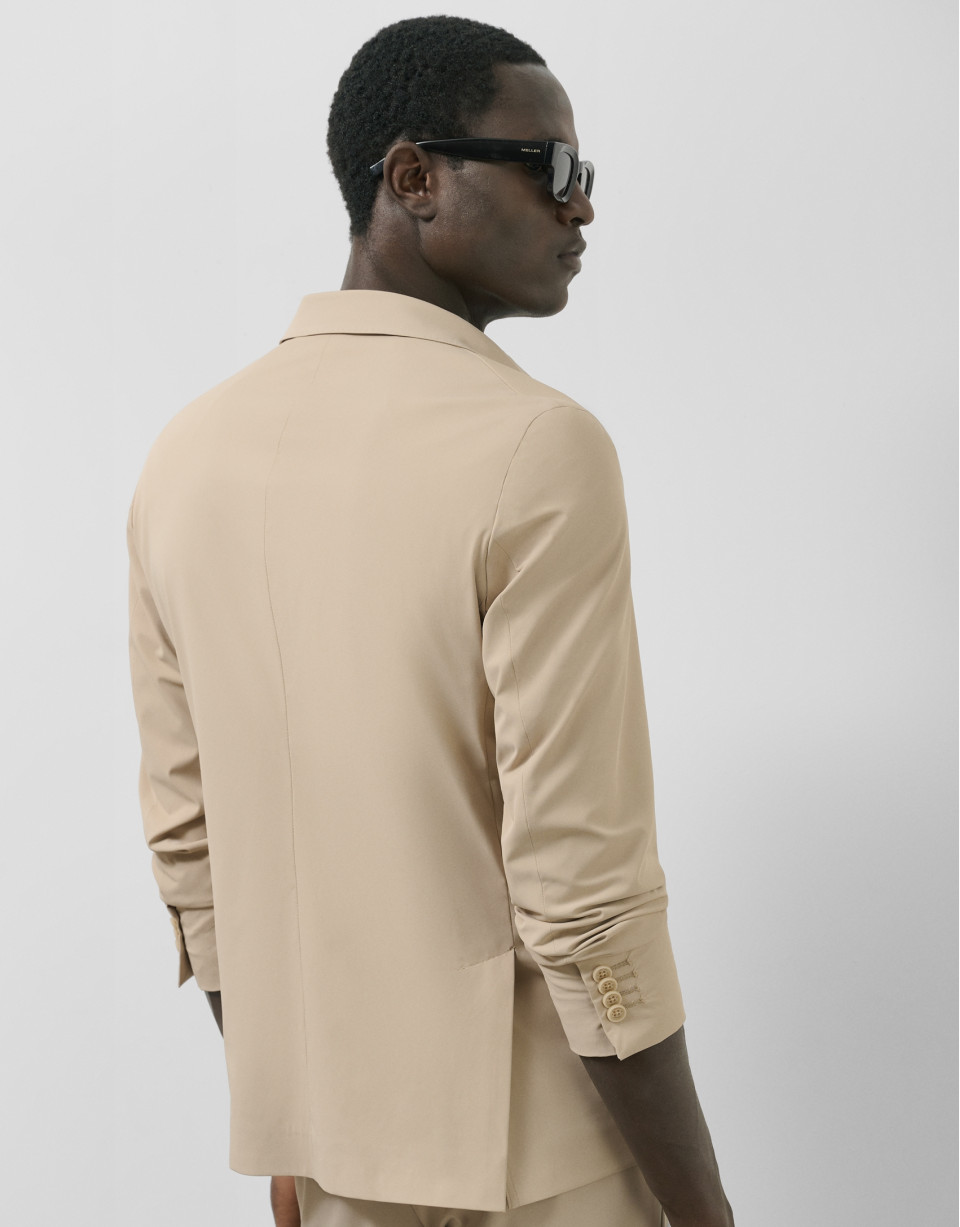Mink-colored technical fabric jacket - Man | Roberto Verino