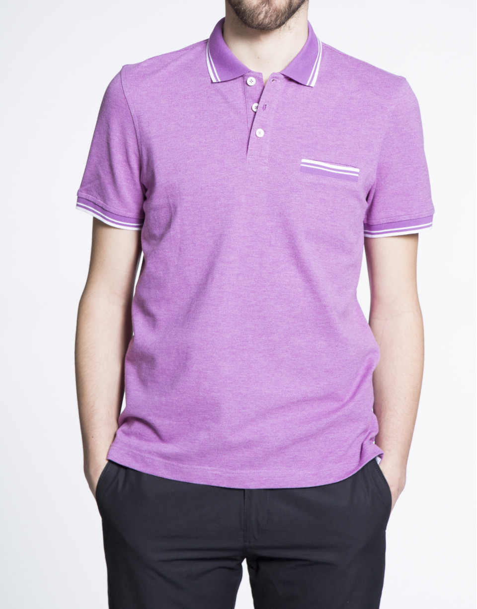 Purple mélange pique top