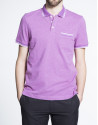 Polo morado piqué melange