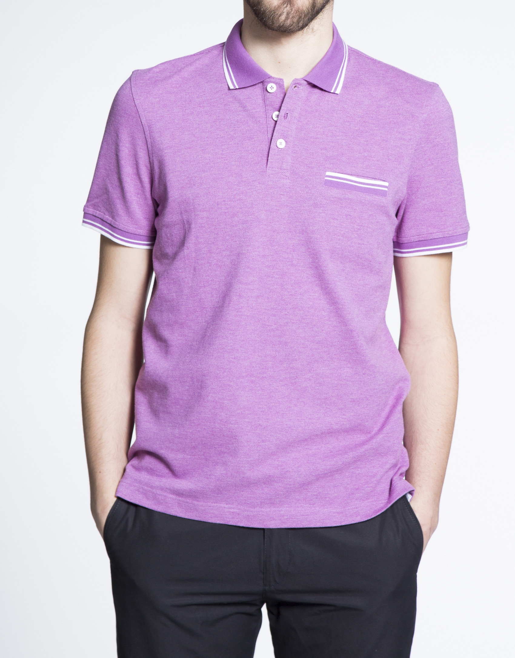 Purple mélange pique top