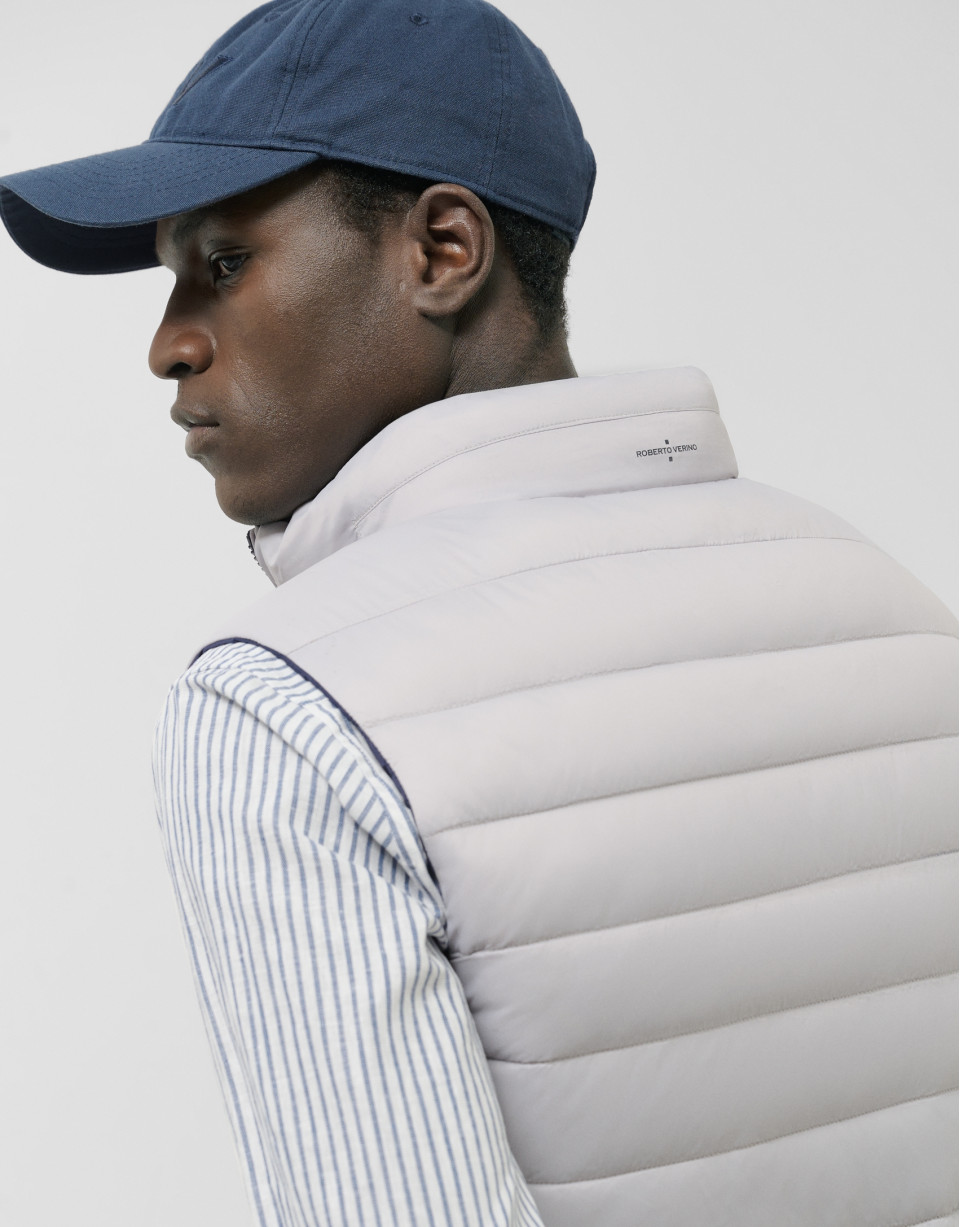 Navy and gray reversible vest - Man - SS2025 | Roberto Verino