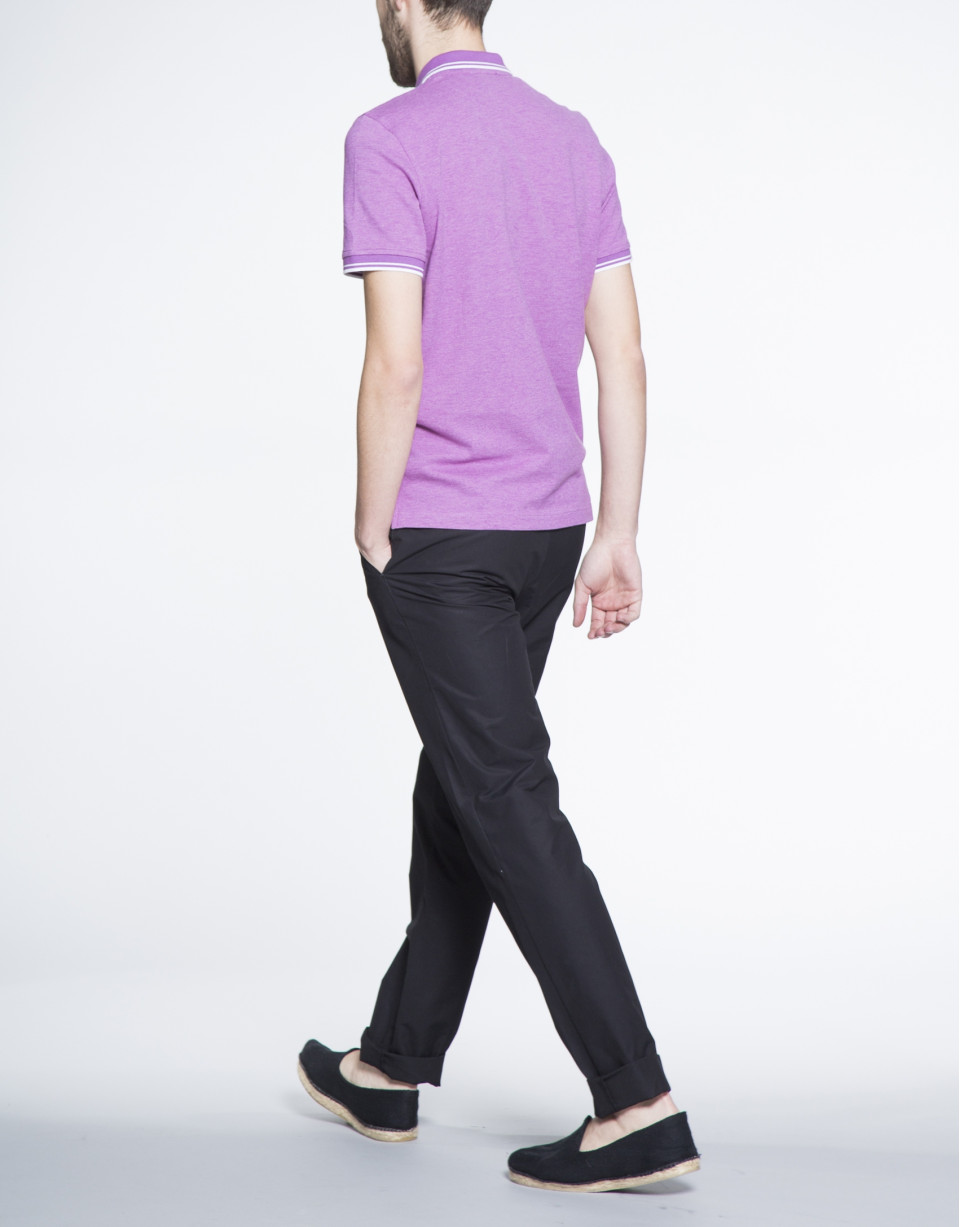 Polo morado piqué melange