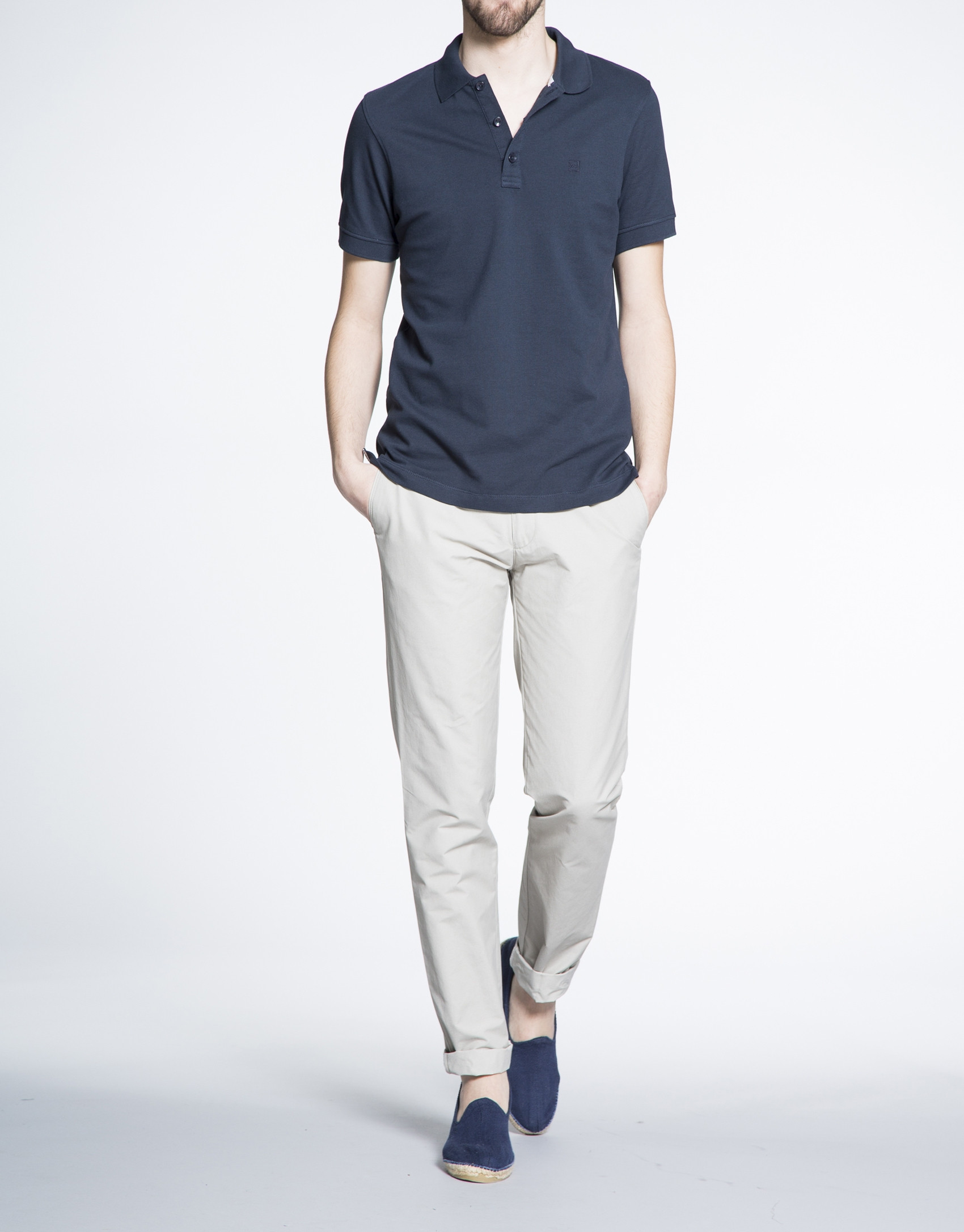 Polo azul marino piqué 