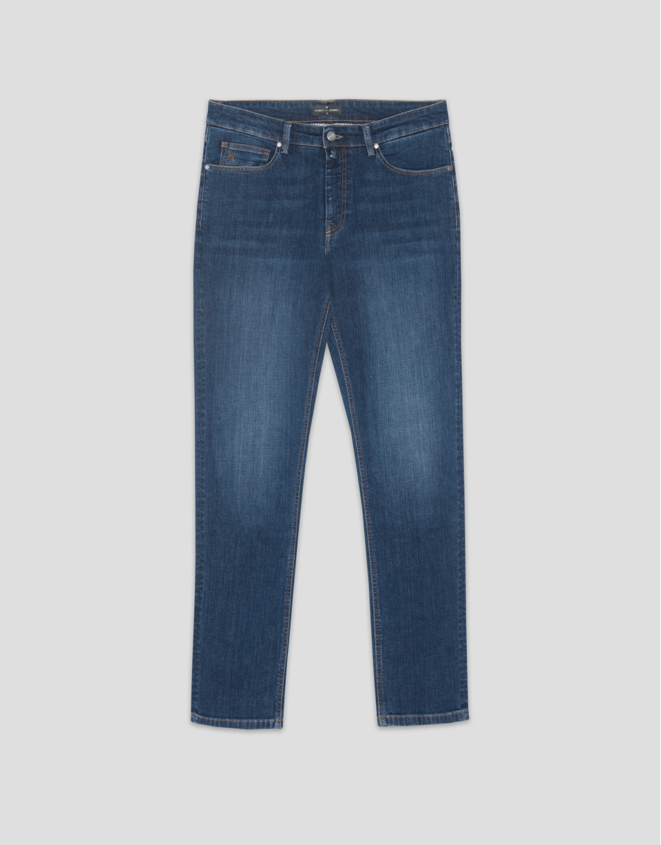Pantalón denim regular azul medio - Mid Season | Roberto Verino