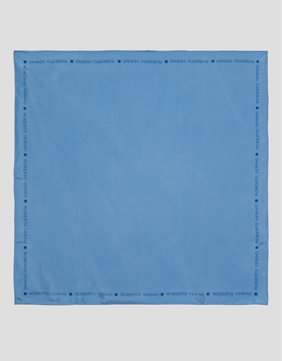 Blue silk scarf with Roberto Verino frame | Roberto Verino
