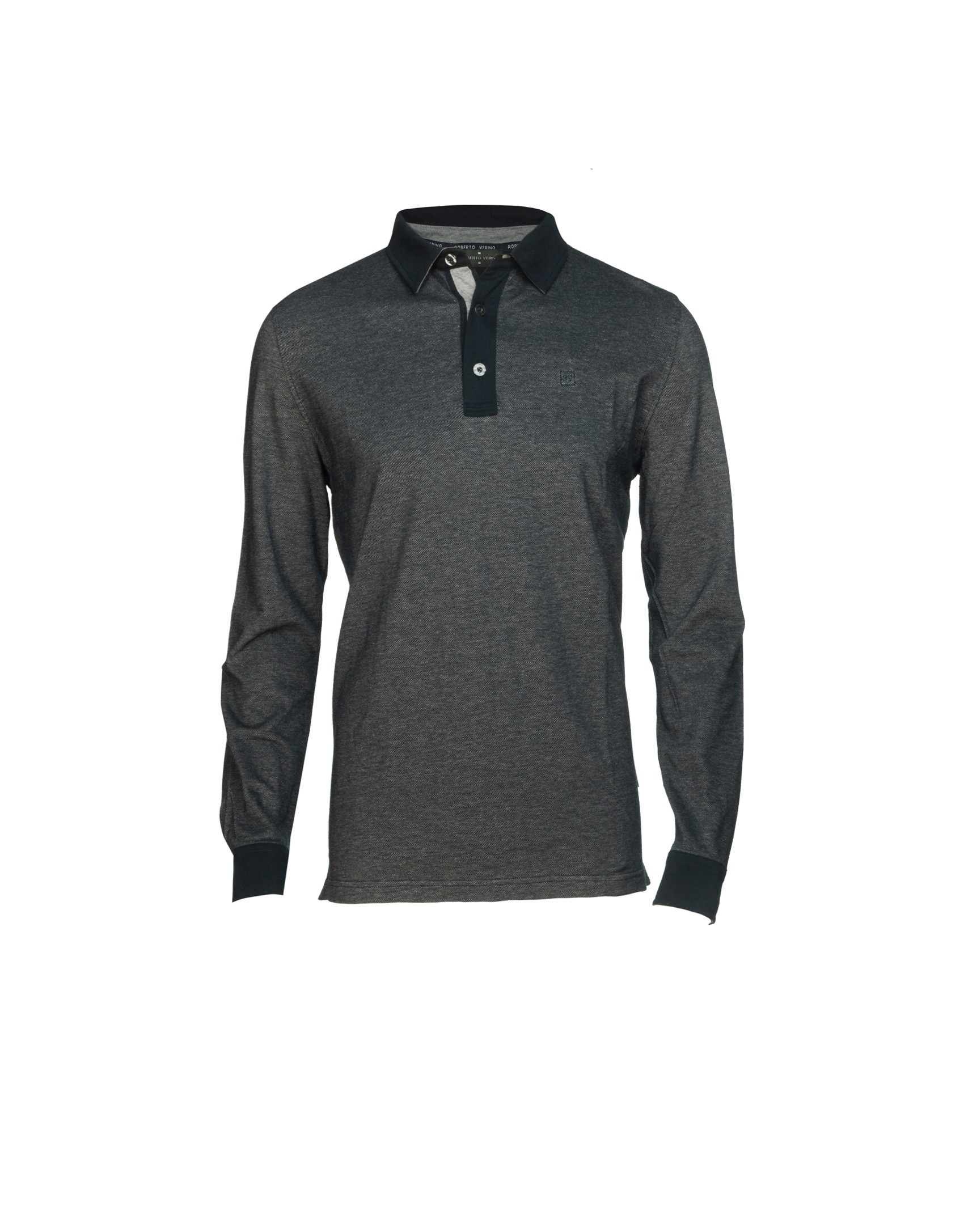 Two tone blue piqué polo shirt
