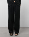 Pantalón recto pinzas crepé negro - Mujer | Roberto Verino