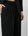Pantalón recto pinzas crepé negro - Mujer | Roberto Verino