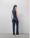 Pantalón recto lana fresca cuadro gales azul... | Roberto Verino