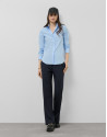 Night blue straight trousers - Woman - SS2025 | Roberto Verino