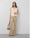 Pantalón recto beige vigoré - Mujer - PV2025 | Roberto Verino