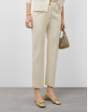 Ecru skinny pants - Woman - SS2025 | Roberto Verino