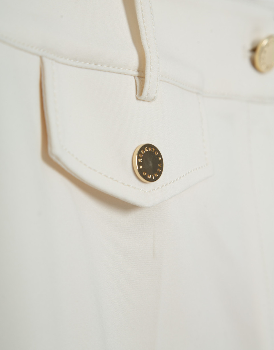 Ecru skinny pants - Woman - SS2025 | Roberto Verino