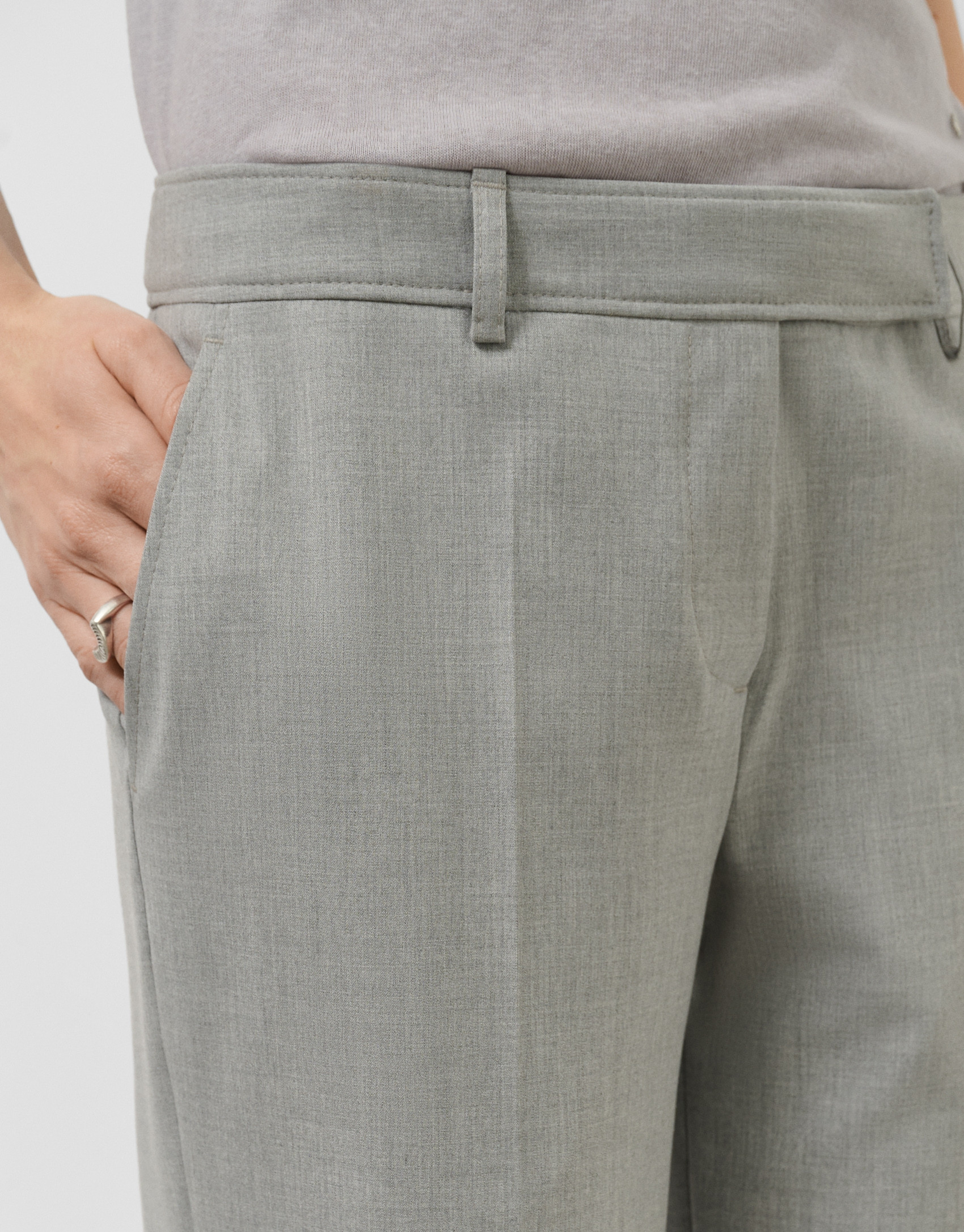 Straight gray trousers - Woman - SS2025 | Roberto Verino