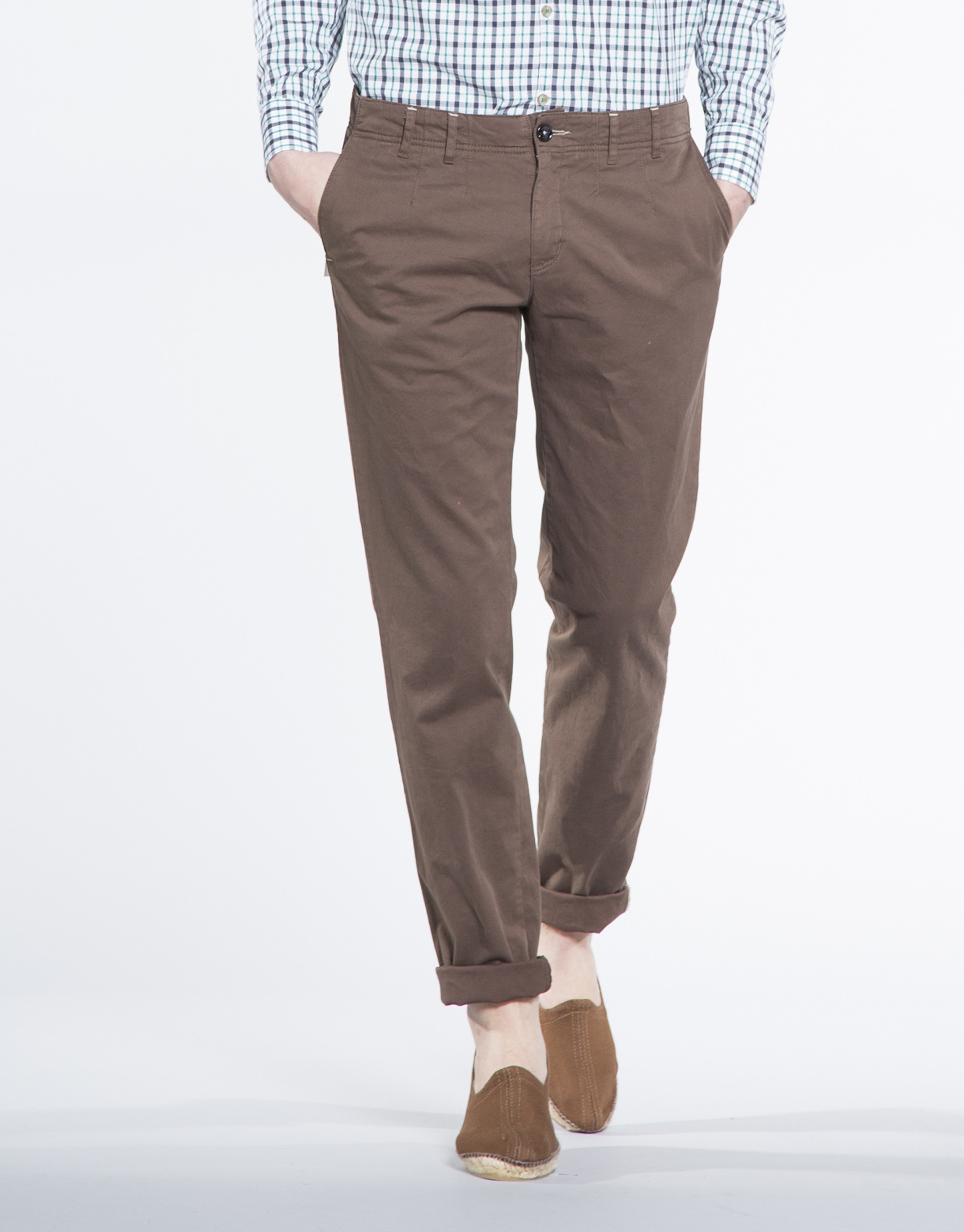 Beige twill sports pants