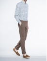 Beige twill sports pants