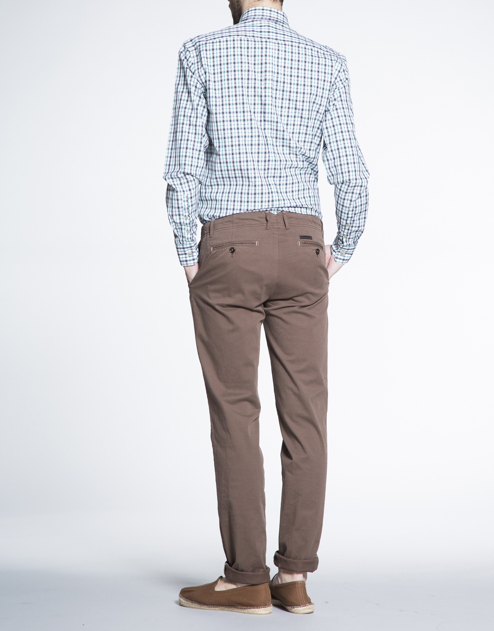 Beige twill sports pants