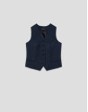 Men's tailored vest in fresh wool navy blue ... | Roberto Verino