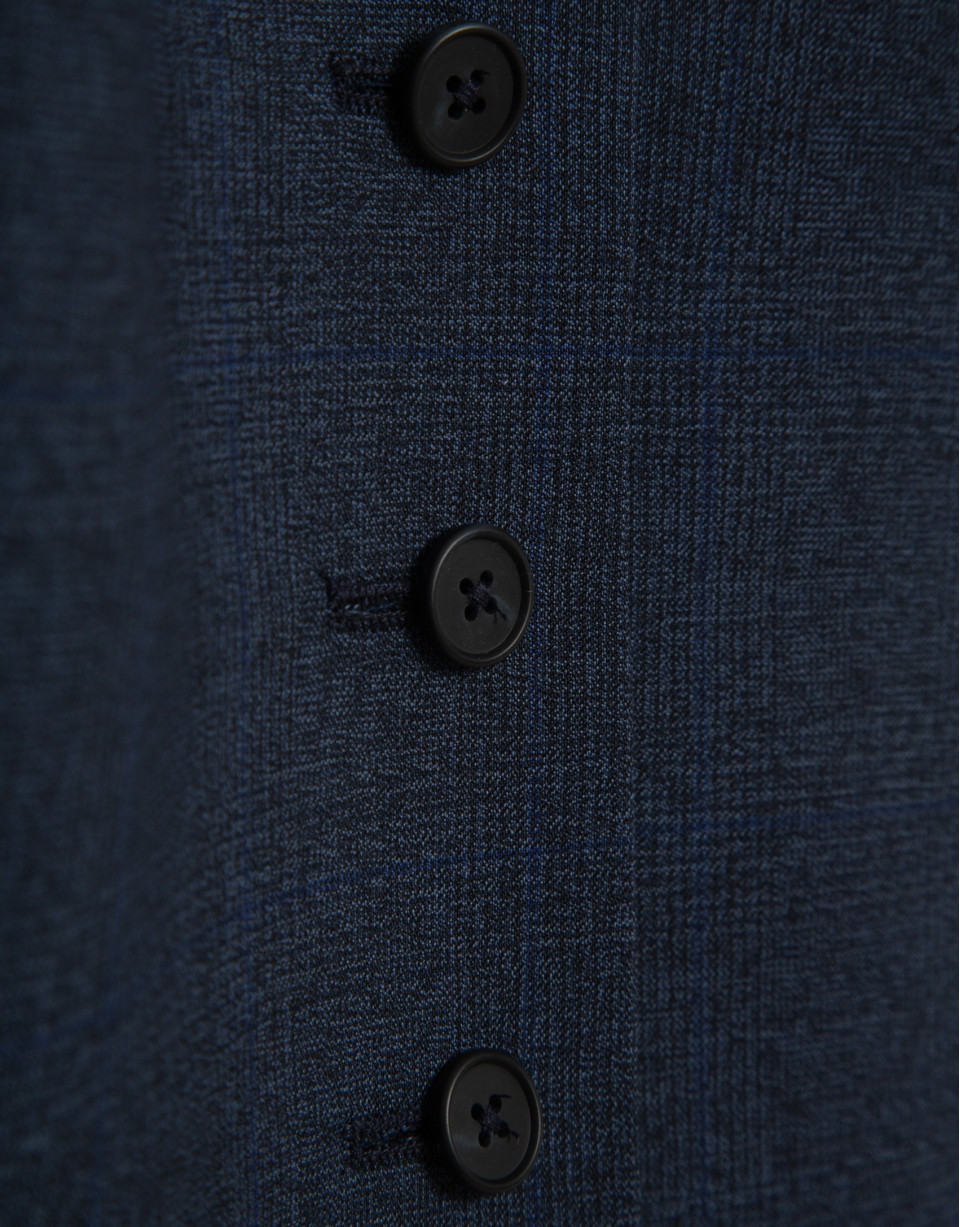 Men's tailored vest in fresh wool navy blue ... | Roberto Verino