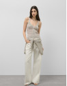 Top sisas punto calado con lúrex beige - Mujer | Roberto Verino