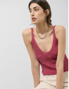 Openwork knit top with raspberry lurex - Woman | Roberto Verino