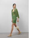 Openwork knit top with light green lurex ... | Roberto Verino