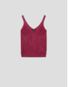 Openwork knit top with raspberry lurex - Woman | Roberto Verino