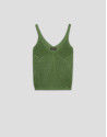 Openwork knit top with light green lurex ... | Roberto Verino