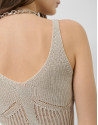 Top sisas punto calado con lúrex beige - Mujer | Roberto Verino
