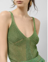 Openwork knit top with light green lurex ... | Roberto Verino