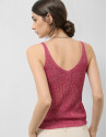 Openwork knit top with raspberry lurex - Woman | Roberto Verino