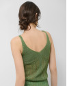 Openwork knit top with light green lurex ... | Roberto Verino