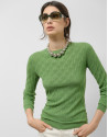 Jersey manga larga lana con ochos verde - Mujer | Roberto Verino