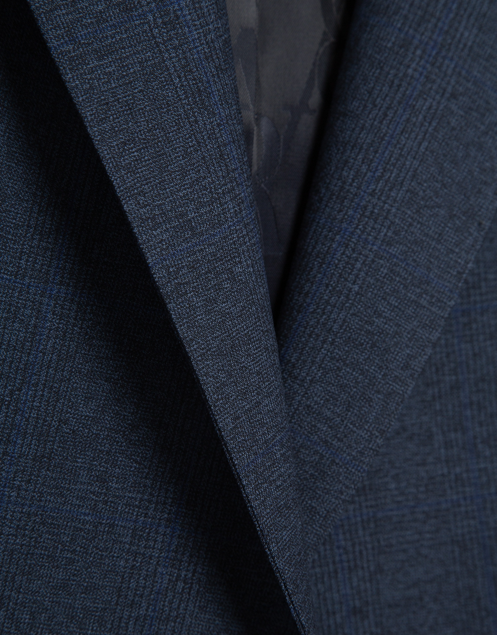 Blazer un botón lana fresca cuadro gales azul marino