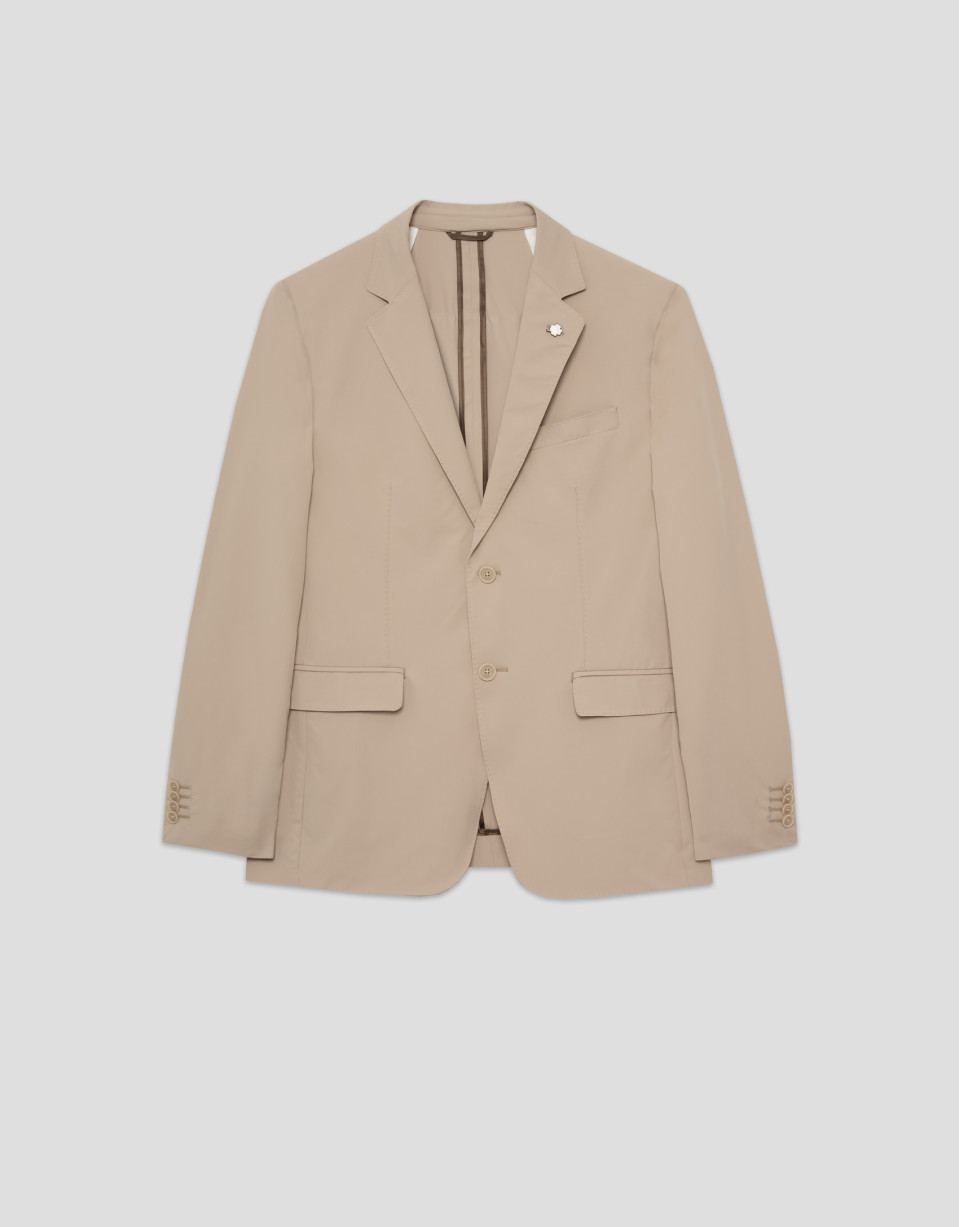 Mink-colored technical fabric jacket - Man | Roberto Verino