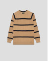 Camel/navy striped sweater - Man - SS2025 | Roberto Verino
